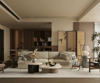 New Chinese Style A Living Room-ID:829783927