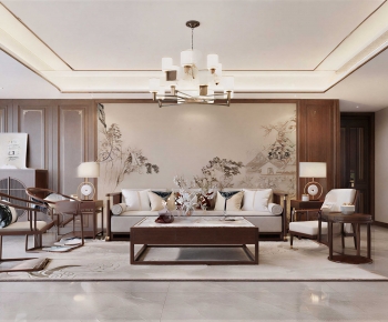 New Chinese Style A Living Room-ID:969572072