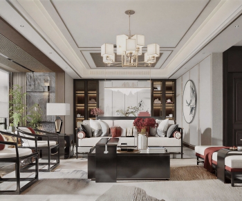 New Chinese Style A Living Room-ID:520540006