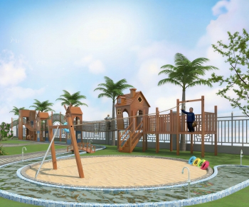 Modern Outdoor Space In Kindergarten-ID:284574031