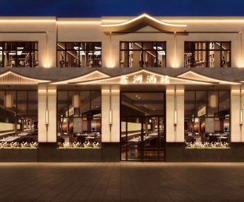 New Chinese Style Facade Element-ID:505881078