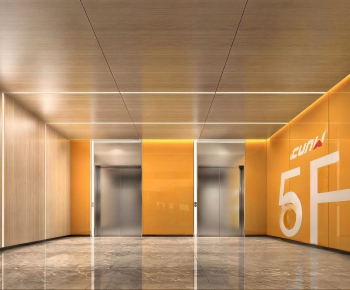 Modern Office Elevator Hall-ID:500689033
