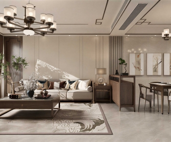 New Chinese Style A Living Room-ID:224880938