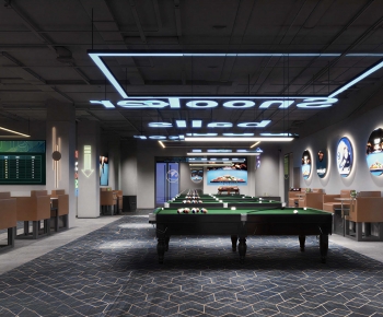 Industrial Style Billiard Room-ID:837999115
