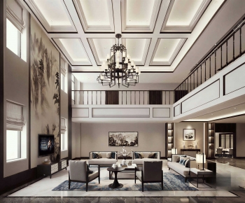 New Chinese Style A Living Room-ID:501200914
