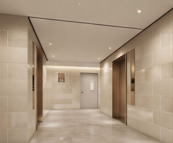 Modern Office Elevator Hall-ID:700130945