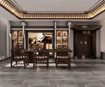 New Chinese Style Tea House-ID:724104889