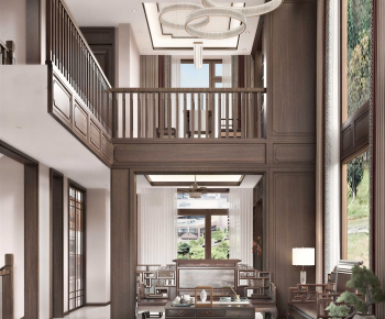 New Chinese Style A Living Room-ID:679040918