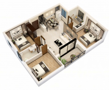 Modern A Bird's-eye View Of Home Decoration-ID:134937056