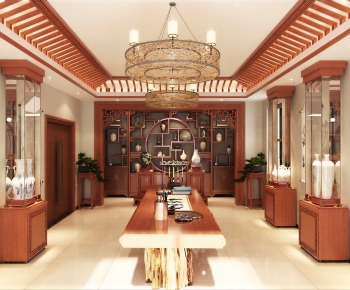 New Chinese Style A Living Room-ID:431740353