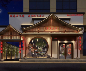New Chinese Style Facade Element-ID:122065077