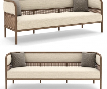 Wabi-sabi Style Three-seat Sofa-ID:738857035