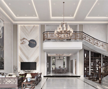 New Chinese Style A Living Room-ID:707281112