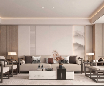 New Chinese Style A Living Room-ID:163513902