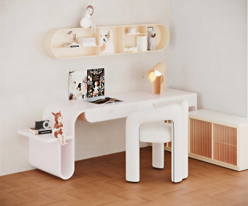 Modern Computer Desk And Chair-ID:795377022