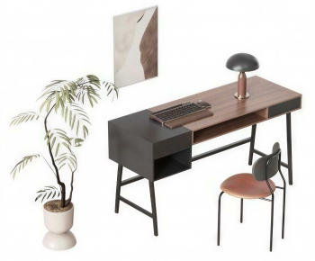 Modern Computer Desk And Chair-ID:337630037