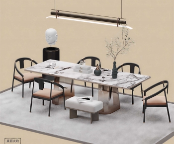 New Chinese Style Dining Table And Chairs-ID:211482052