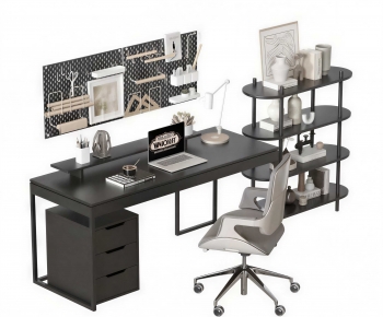 Modern Computer Desk And Chair-ID:584846977