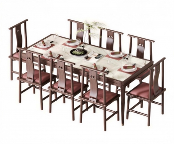 New Chinese Style Dining Table And Chairs-ID:437402969