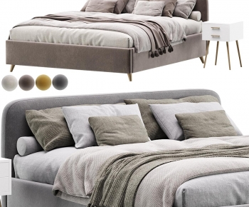 Modern Double Bed-ID:401618007