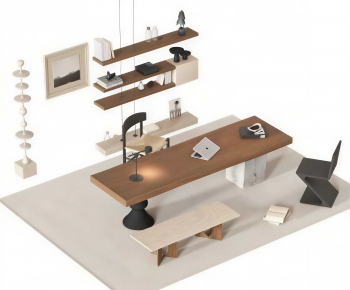 Modern Computer Desk And Chair-ID:732960948