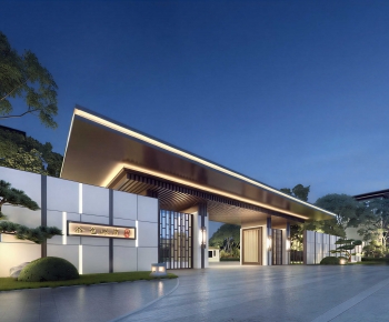 New Chinese Style Facade Element-ID:693804989