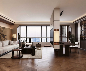 New Chinese Style A Living Room-ID:197889097