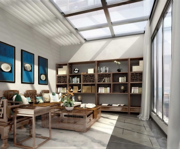 New Chinese Style A Living Room-ID:258986955