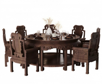 New Chinese Style Dining Table And Chairs-ID:383896113