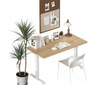 Modern Computer Desk And Chair-ID:480226041