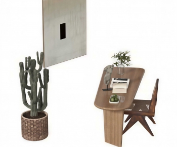 Modern Computer Desk And Chair-ID:582226044
