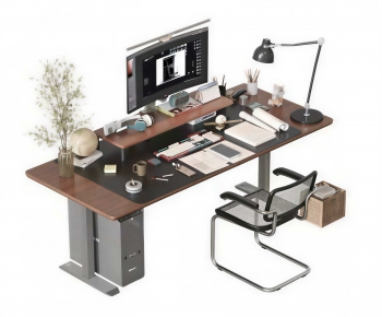 Modern Computer Desk And Chair-ID:102360258