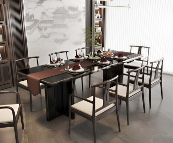 New Chinese Style Dining Table And Chairs-ID:891076092