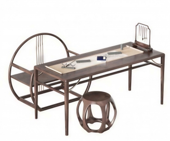 New Chinese Style Computer Desk And Chair-ID:867408991