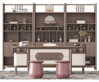 New Chinese Style Computer Desk And Chair-ID:735476978