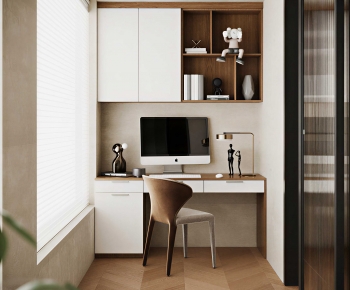 Modern Computer Desk And Chair-ID:502758031