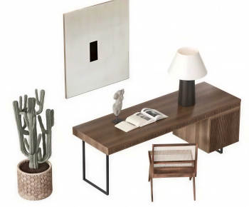 Modern Computer Desk And Chair-ID:642540937