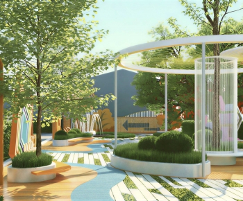 Modern Park Landscape-ID:854880895
