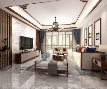 New Chinese Style A Living Room-ID:561804064