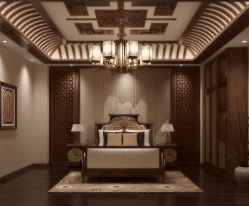 New Chinese Style Bedroom-ID:266640902