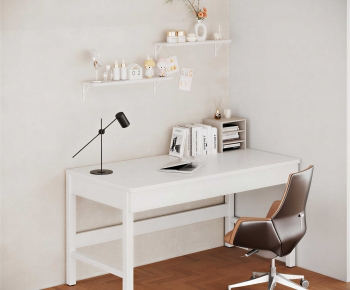 Modern Computer Desk And Chair-ID:157658105