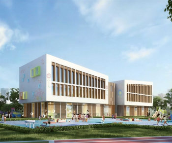 Modern School Building-ID:932765015