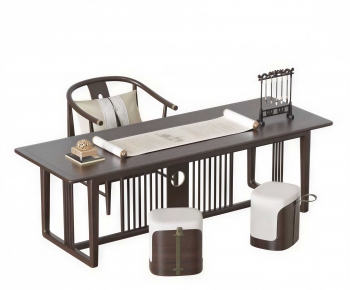 New Chinese Style Computer Desk And Chair-ID:994057895