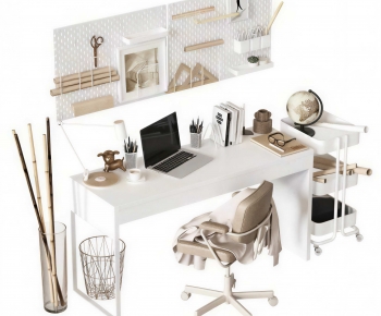 Modern Computer Desk And Chair-ID:145034074