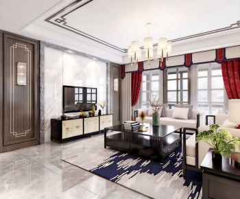 New Chinese Style A Living Room-ID:278755908