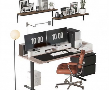 Modern Computer Desk And Chair-ID:998771252