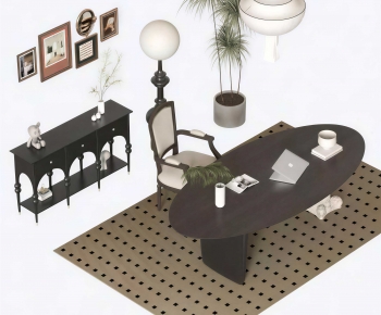 Modern Computer Desk And Chair-ID:524113892