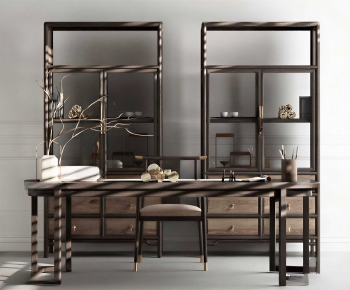 New Chinese Style Computer Desk And Chair-ID:999200326