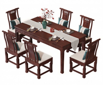 Chinese Style Dining Table And Chairs-ID:409240785