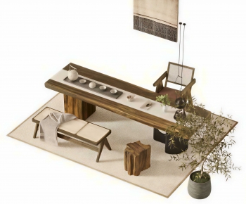 New Chinese Style Tea Tables And Chairs-ID:421967035